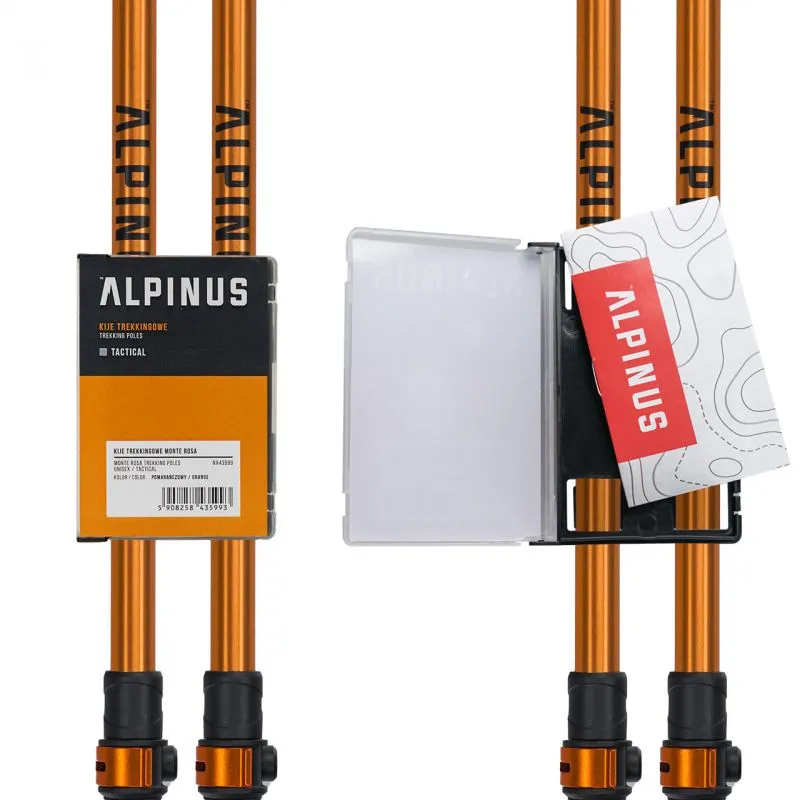 Alpinus Monte Rosa Trekking Poles - Orange