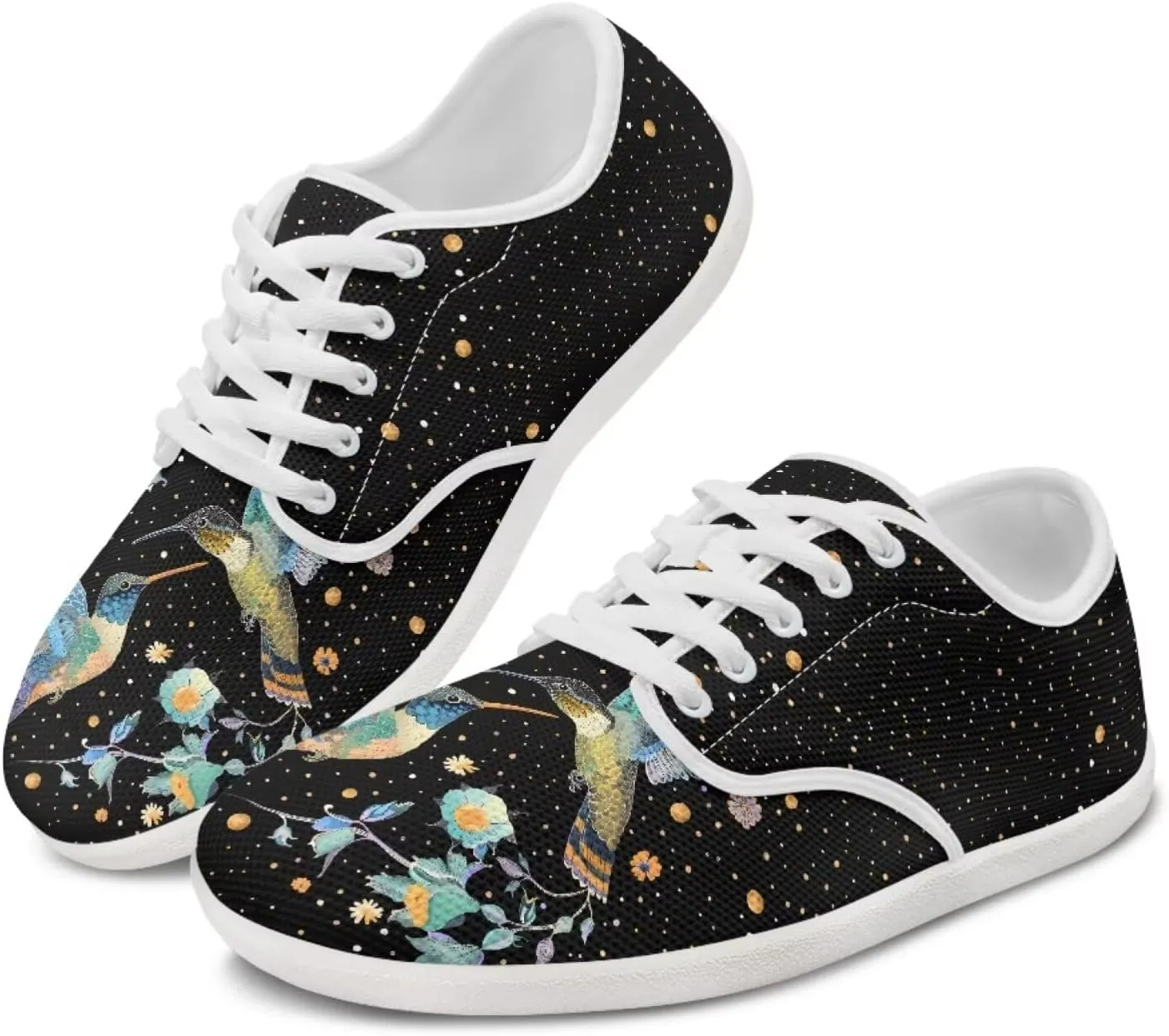 chaqlin Hummingbird Flats Shoes Women Dressy Comfortable Lace Up Sneaker Non Slip Casual Walking Running Tennis Shoe