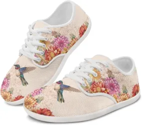 chaqlin Hummingbird Flats Shoes Women Dressy Comfortable Lace Up Sneaker Non Slip Casual Walking Running Tennis Shoe