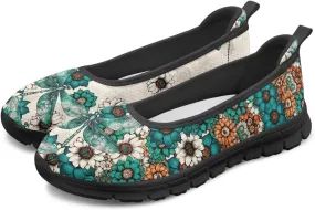 Coloranimal Loafers for Women Mesh Flats Womens Flats Walking Shoes Comfort Slip On Shoes Low Cut Lightweight Athletic Shoes