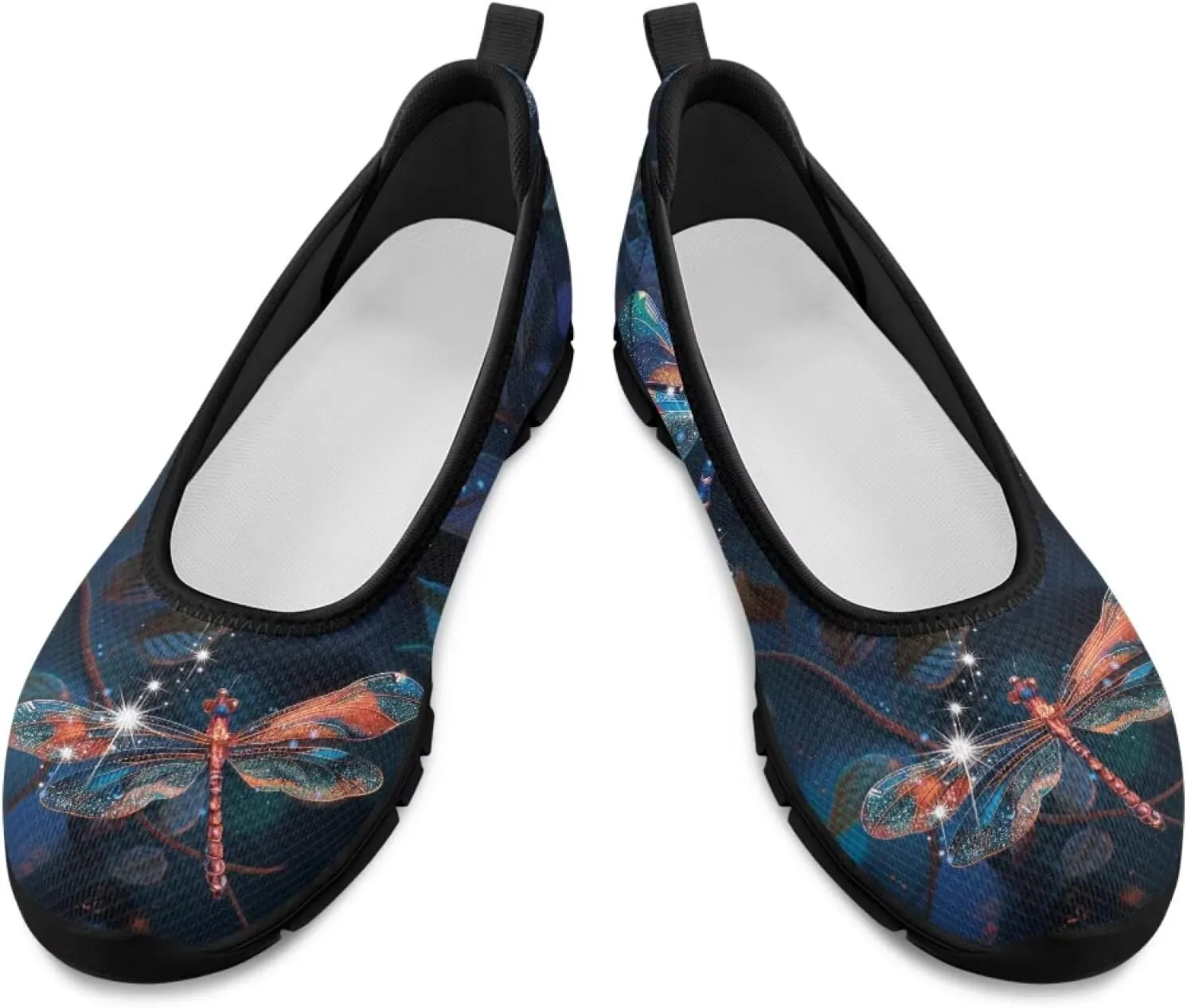 Coloranimal Loafers for Women Mesh Flats Womens Flats Walking Shoes Comfort Slip On Shoes Low Cut Lightweight Athletic Shoes