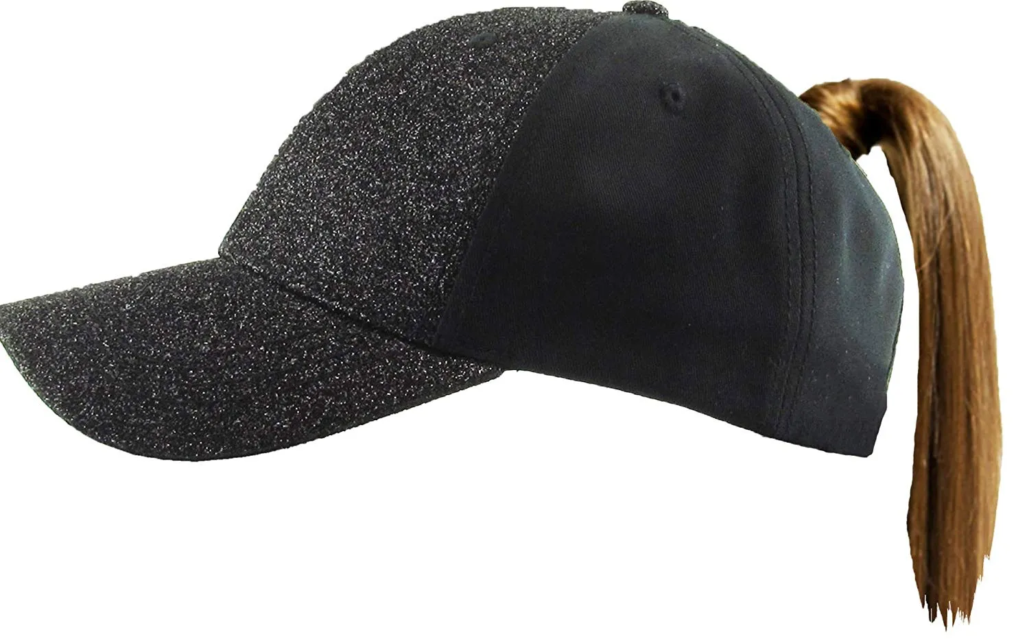 Glitter High Ponytail Messy Bun Hat