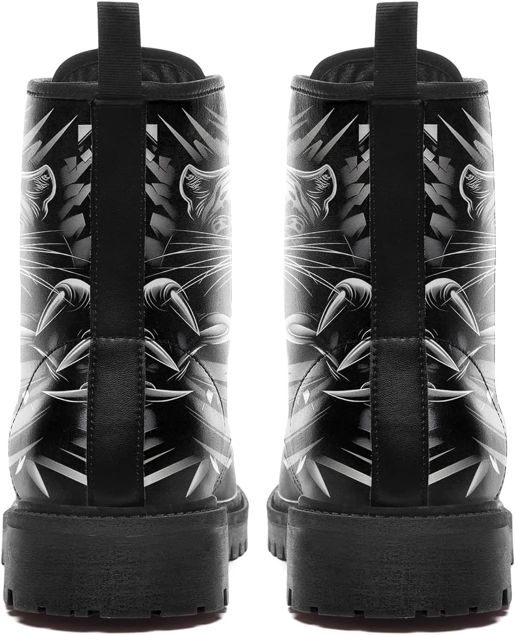 Gothic Skull Combat Boots for Women & Men  Punk Rose Lace-Up Ankle Boots  Microfiber Leather  Grunge Streetwear Shoes