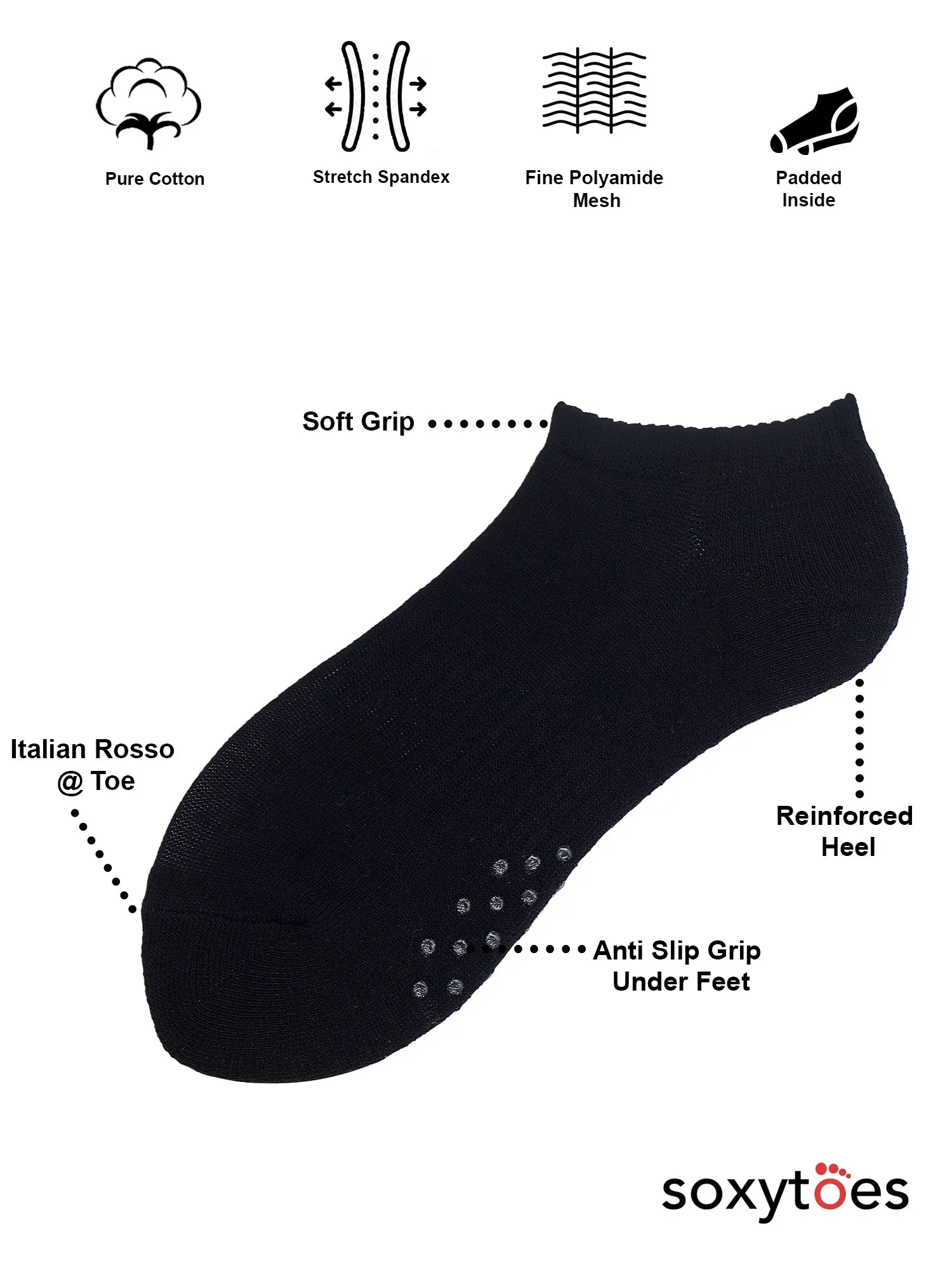 Grippers | The Ultimate Box Of 8 Pairs | Low Cut Lounging Socks