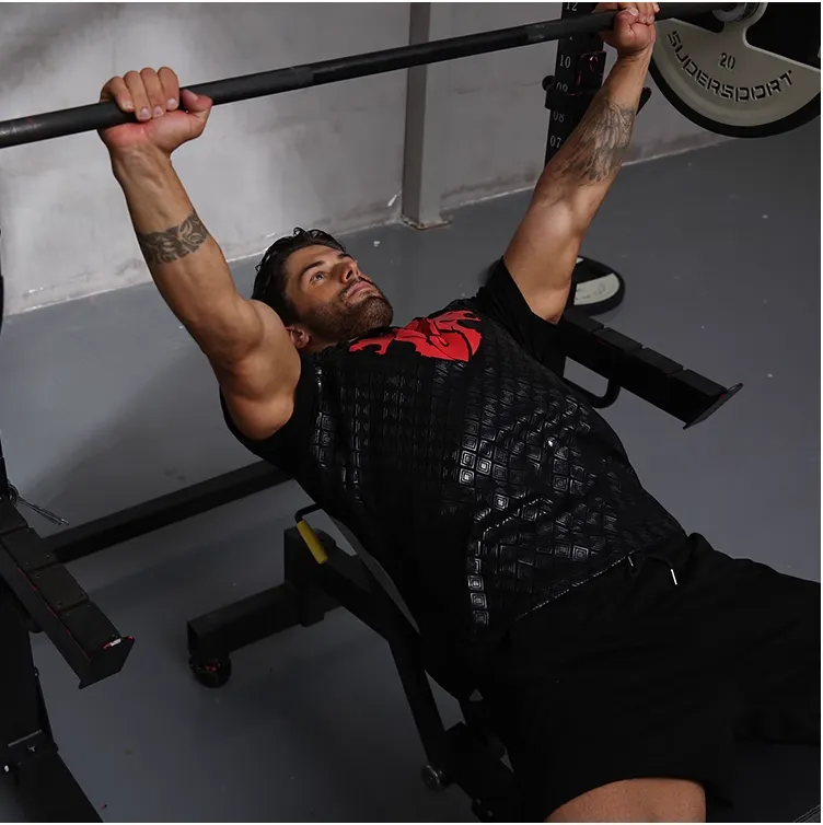 GYM BUDDY ANTI SLIP SQUATS BENCH PRESS TRAINING T SHIRT