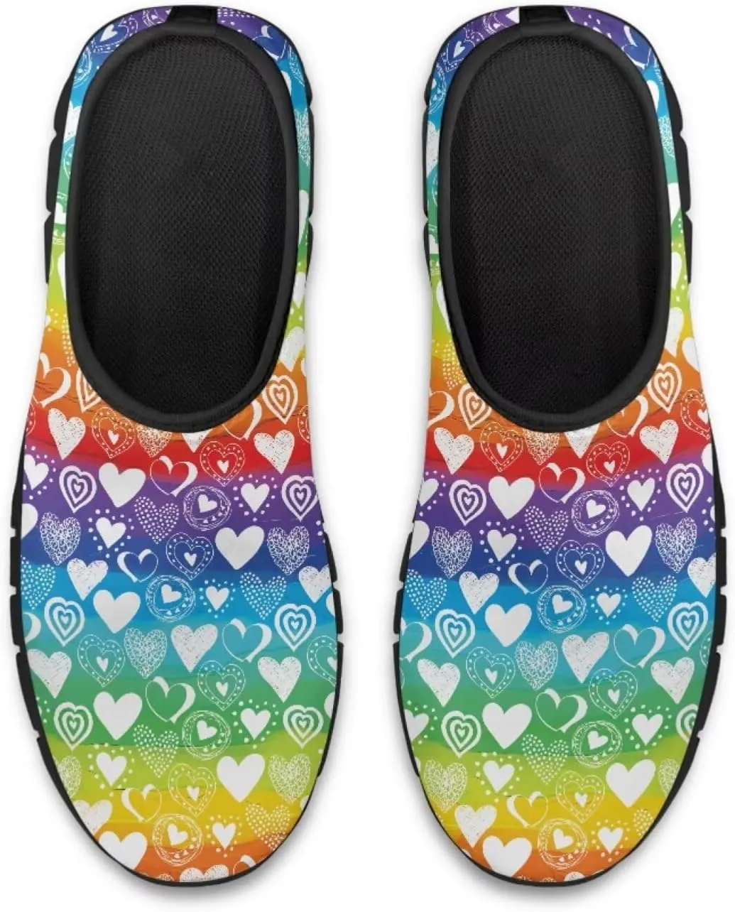 Heart Casual Sneakers for Women Show Loves Slip on Loafers with Arch Support Low Cut Shoes Valentine's