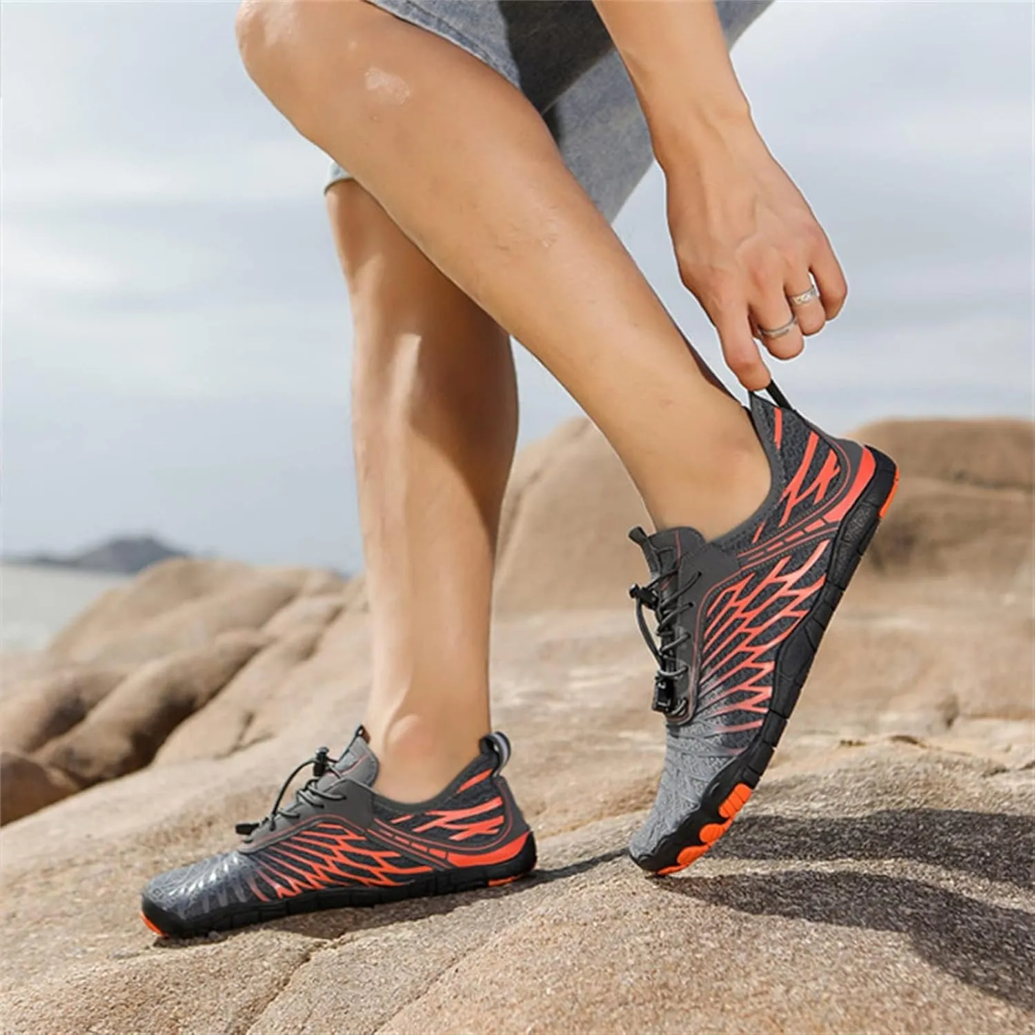 Hike Barefoot Shoes for Women Fashion Breathable & Non-Slip Athletic Footwear Wide Toe Water Shoes Lightweight Waterproof Trail Running Healthy & Non-Slip Barefoot Footwear