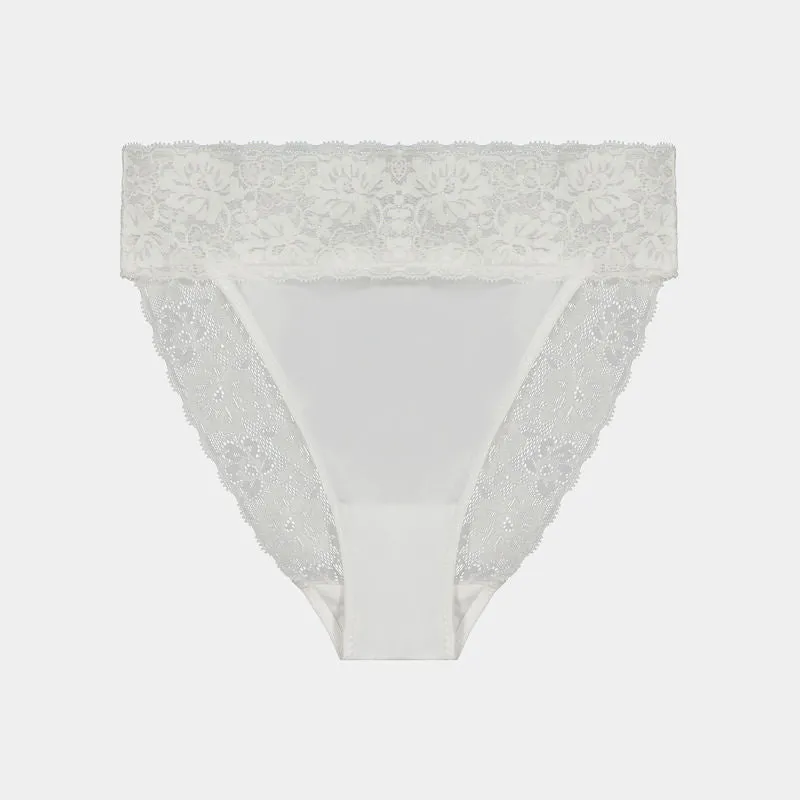 Lace Trim High Cut Brief