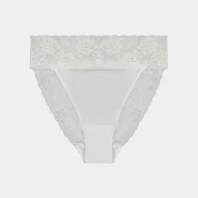 Lace Trim High Cut Brief