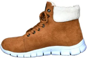 Ladmiple Snow Boots For Women Wide Faux Fur Lined Winter Ankle Booties Slip on Cold Weather Warm Outdoor Walking Shoes