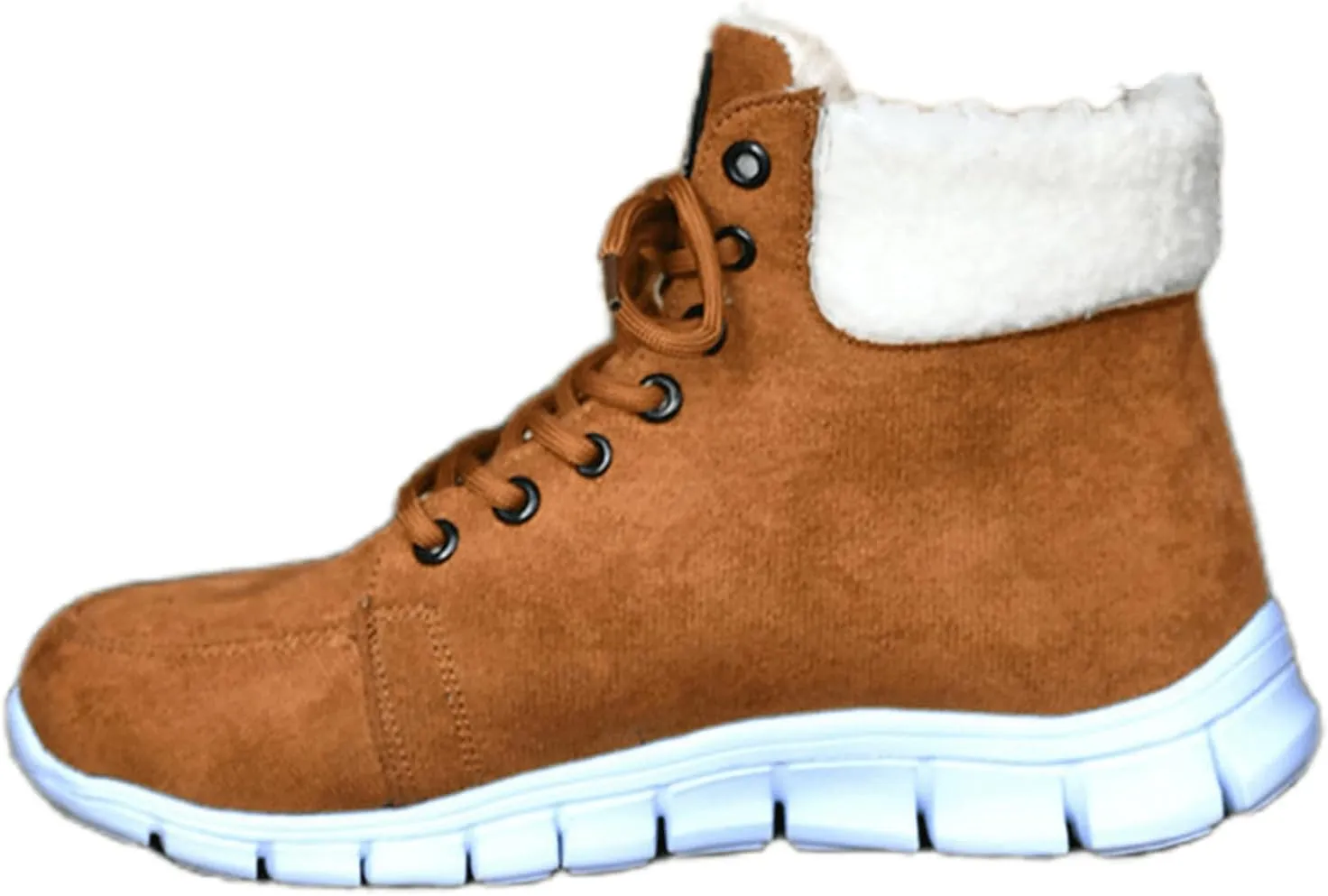 Ladmiple Snow Boots For Women Wide Faux Fur Lined Winter Ankle Booties Slip on Cold Weather Warm Outdoor Walking Shoes