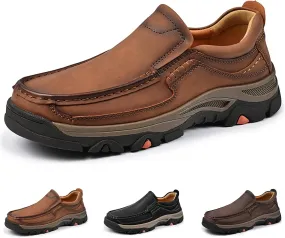 Men Casual Leather Sneakers Loafers Oxford Outdoor Walking Shoes Fashion Hiking Shoes Lightweight Slip on Walking Sneakers