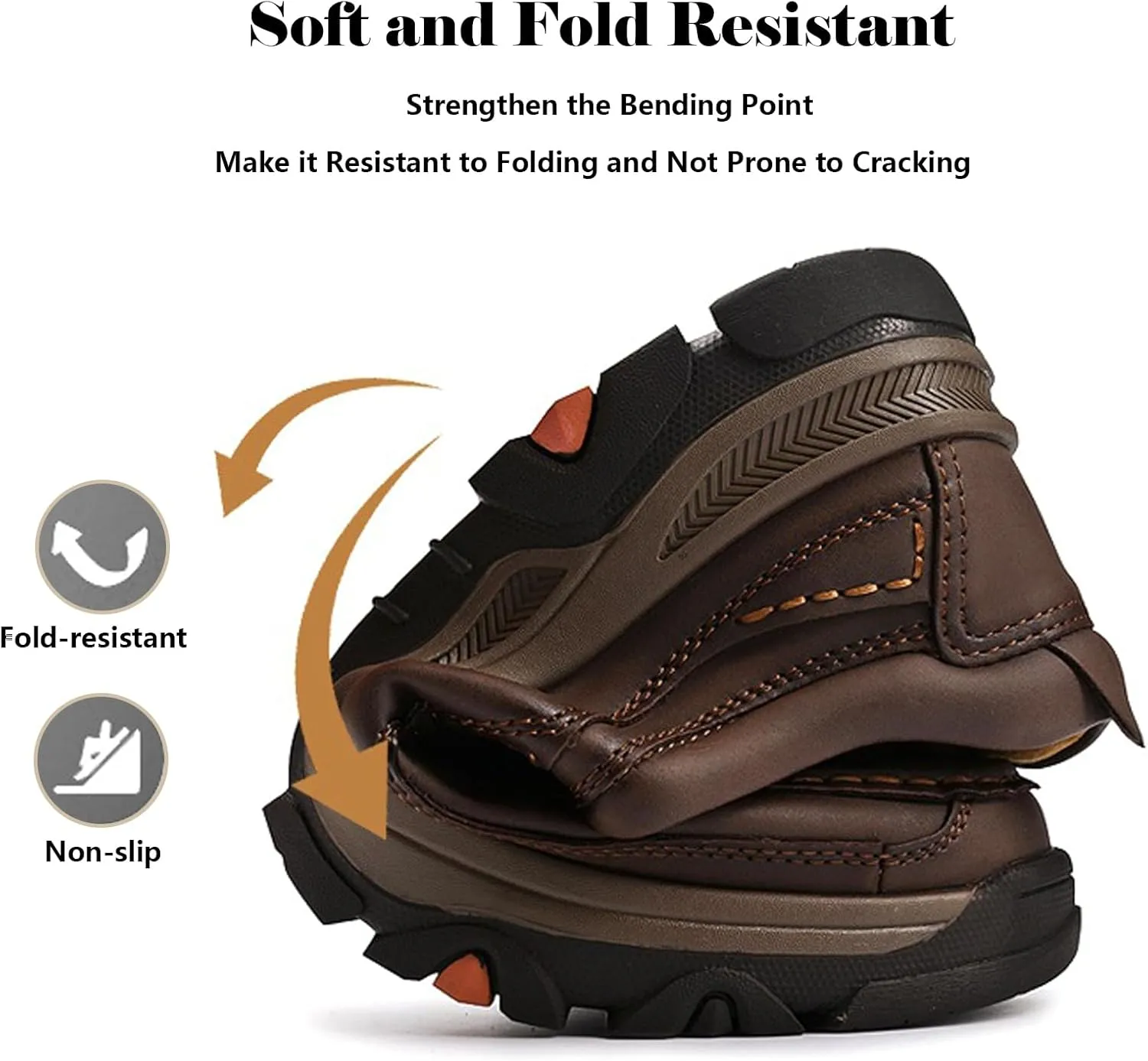 Men Casual Leather Sneakers Loafers Oxford Outdoor Walking Shoes Fashion Hiking Shoes Lightweight Slip on Walking Sneakers