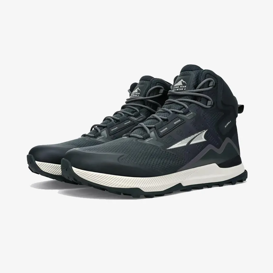 Mens Lone Peak All-Weather Mid 2 Hiking Boots - Black, Waterproof, Durable Outdoor Footwear
