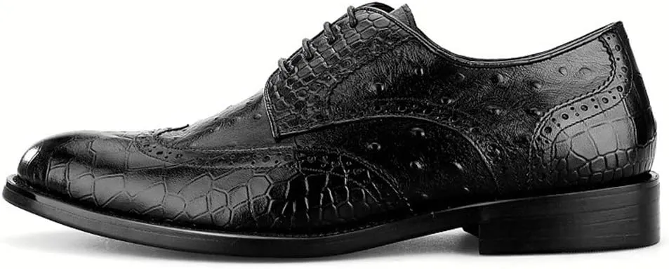 Men's Business Leather Shoes,Lace Up Dress Shoes Handmade Cowhide Breathable Formal Wear Shoes Walking Party Banquet Urban,Black- 41/UK 7.5/US 8