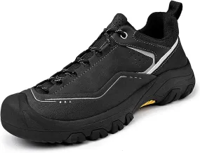 Men's Genuine Leather Waterproof Hiking Shoes Outdoor Lightweight Breathable Trekking Trails Shoes Casual Non-Slip Sneakers