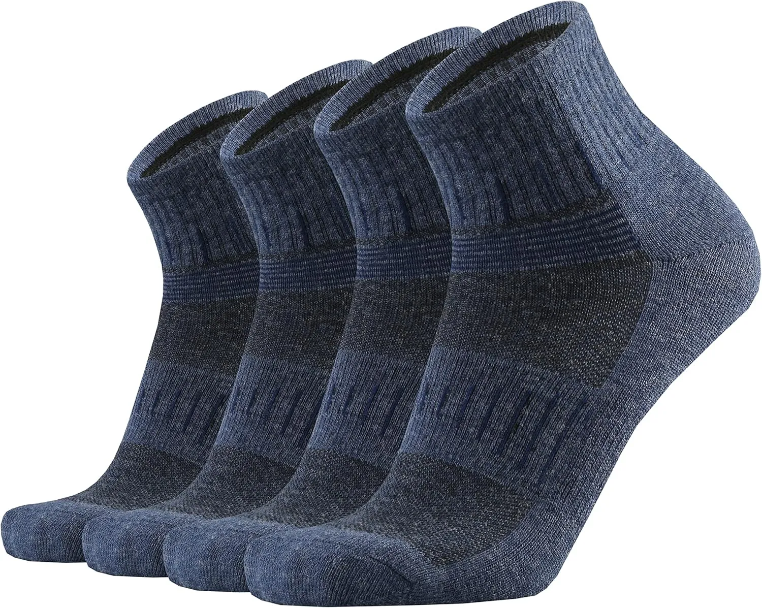 Men's Merino Wool Cushion Low Cut Quarter Socks Outdoor Hiking Hike Light Trail Running Performance Moisture Control