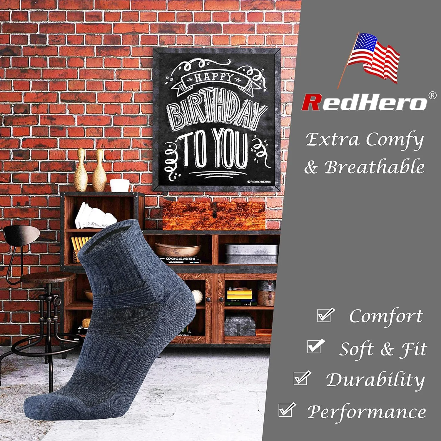 Men's Merino Wool Cushion Low Cut Quarter Socks Outdoor Hiking Hike Light Trail Running Performance Moisture Control