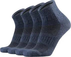 Men's Merino Wool Cushion Low Cut Quarter Socks Outdoor Hiking Hike Light Trail Running Performance Moisture Control