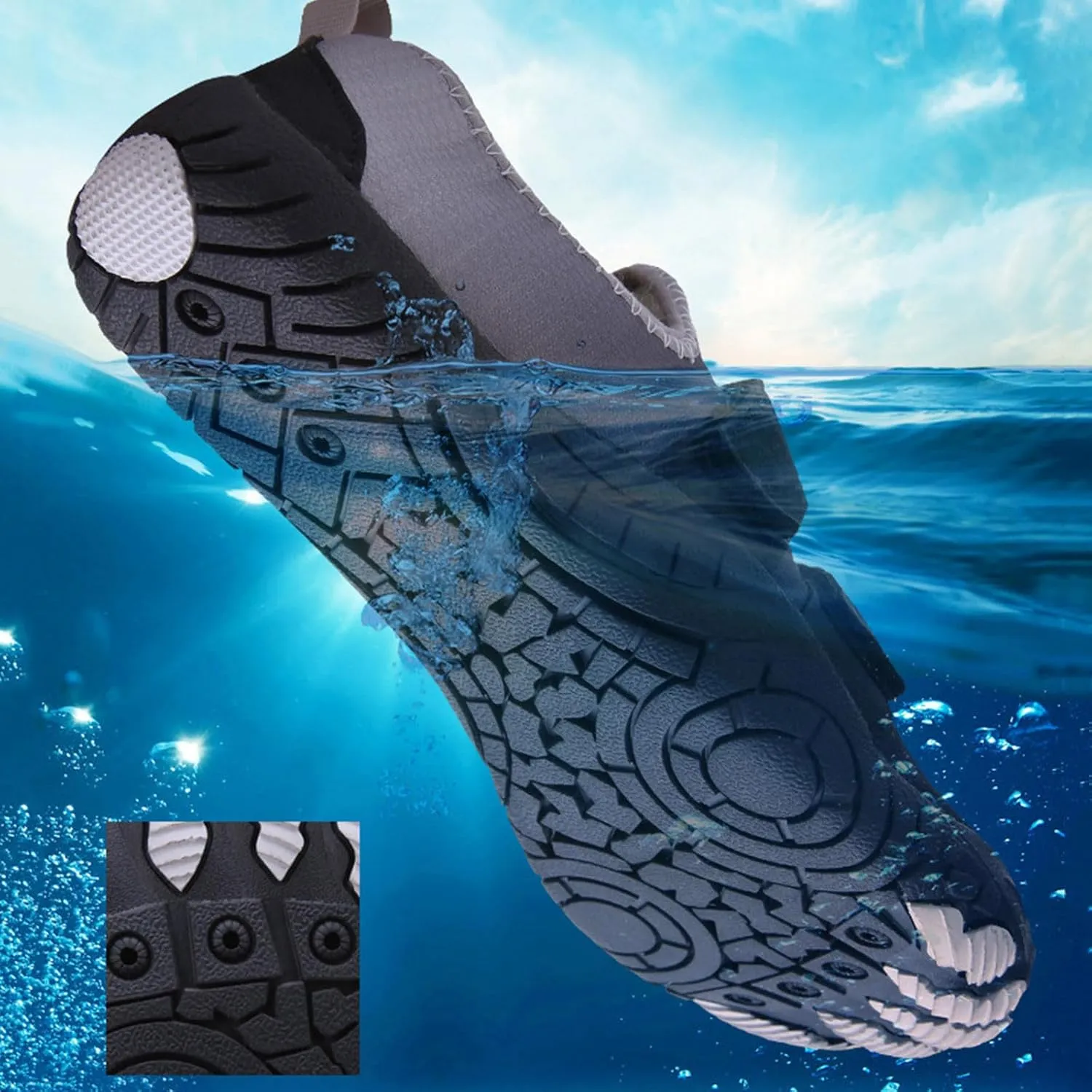 Mens Outdoor Wading Shoes Hiking Footwear Barefoot Quick-Dry Water Sports Shoes for Diving Boating Surfing