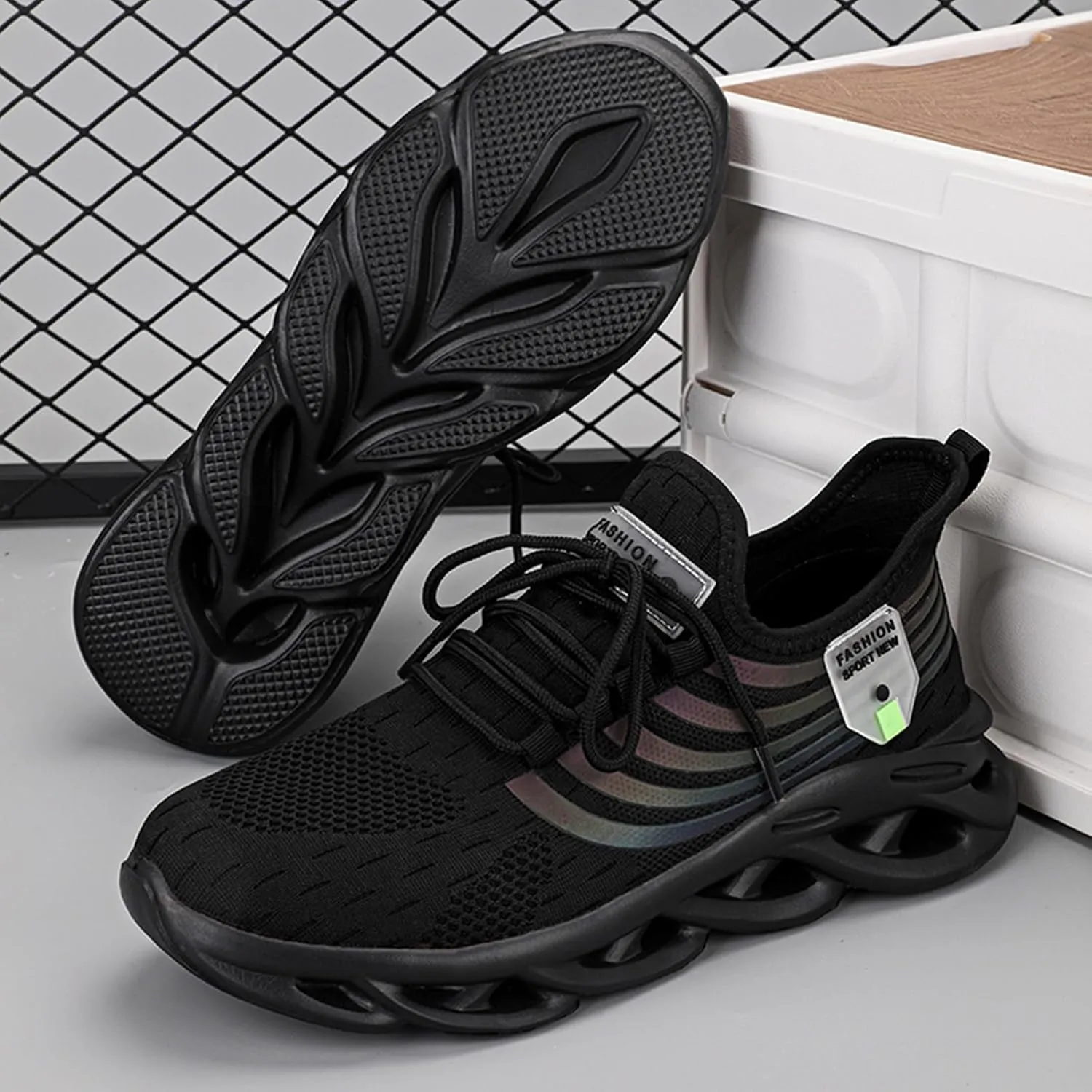 Men's Trail Jogging Running Shoes Non Slip Blade Sole Walking Shoes Tennis Cushioning Sneakers for Men