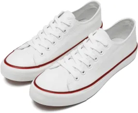 rosyclo Canvas Shoes for Women and Men, Low Top Canvas Sneakers Fashion Lace Up Comfortable Womens Classic Casual Tennis Walking Shoes