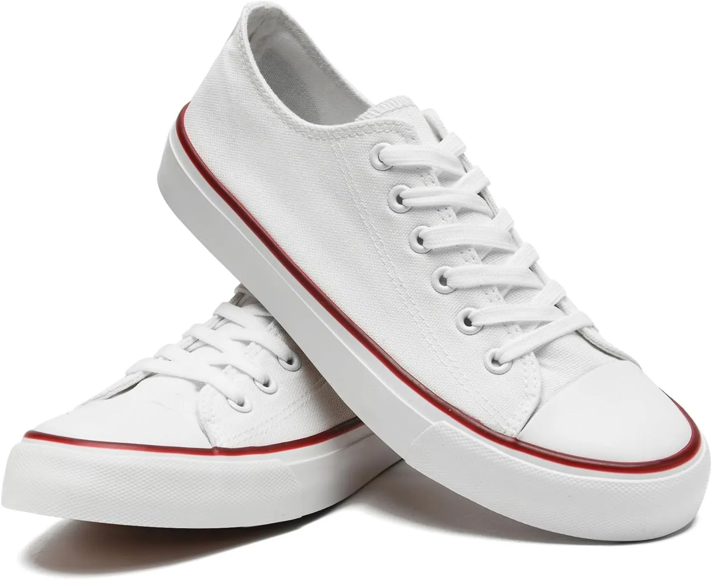 rosyclo Canvas Shoes for Women and Men, Low Top Canvas Sneakers Fashion Lace Up Comfortable Womens Classic Casual Tennis Walking Shoes