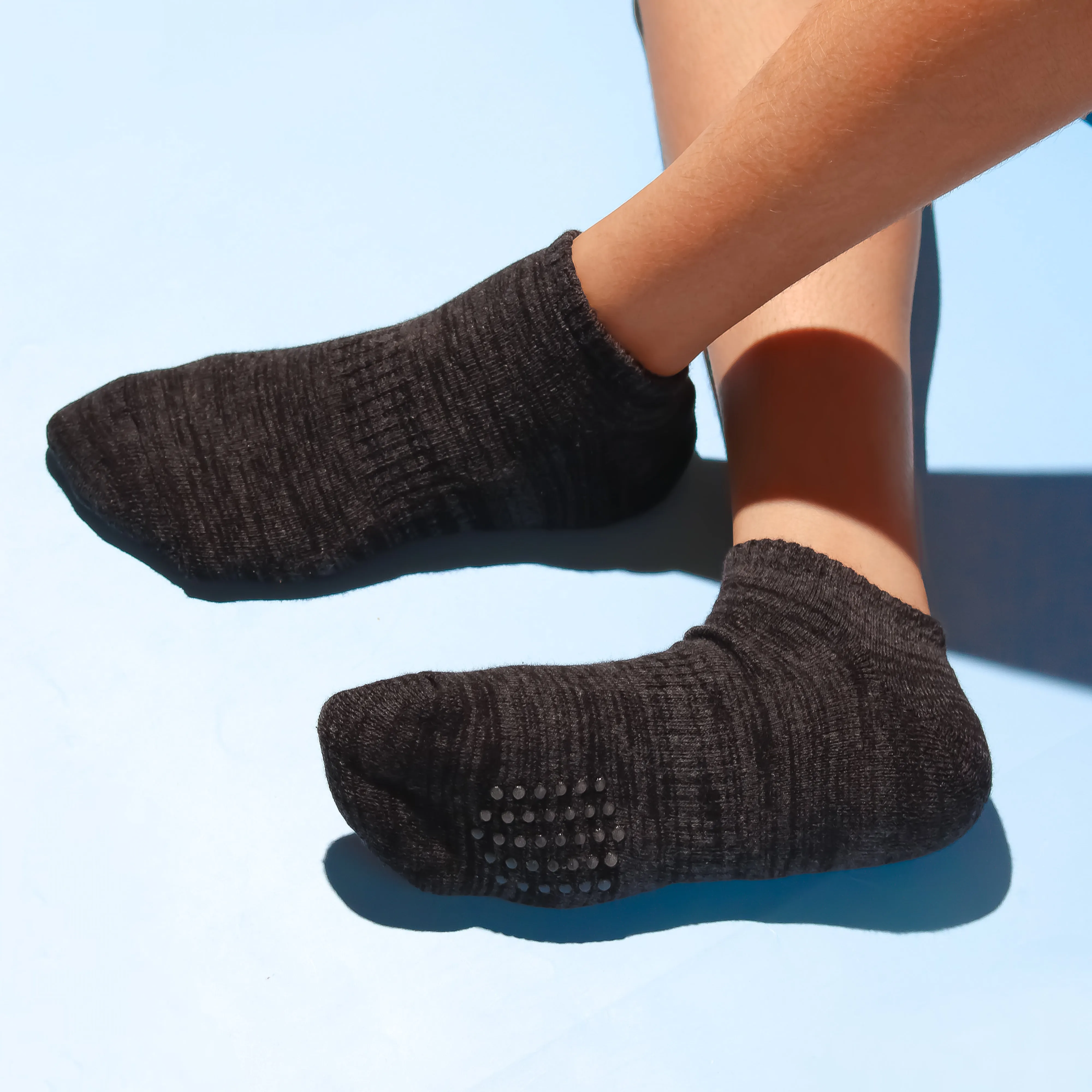 Soft Padded Loafers With Grippers | Grey Ashes