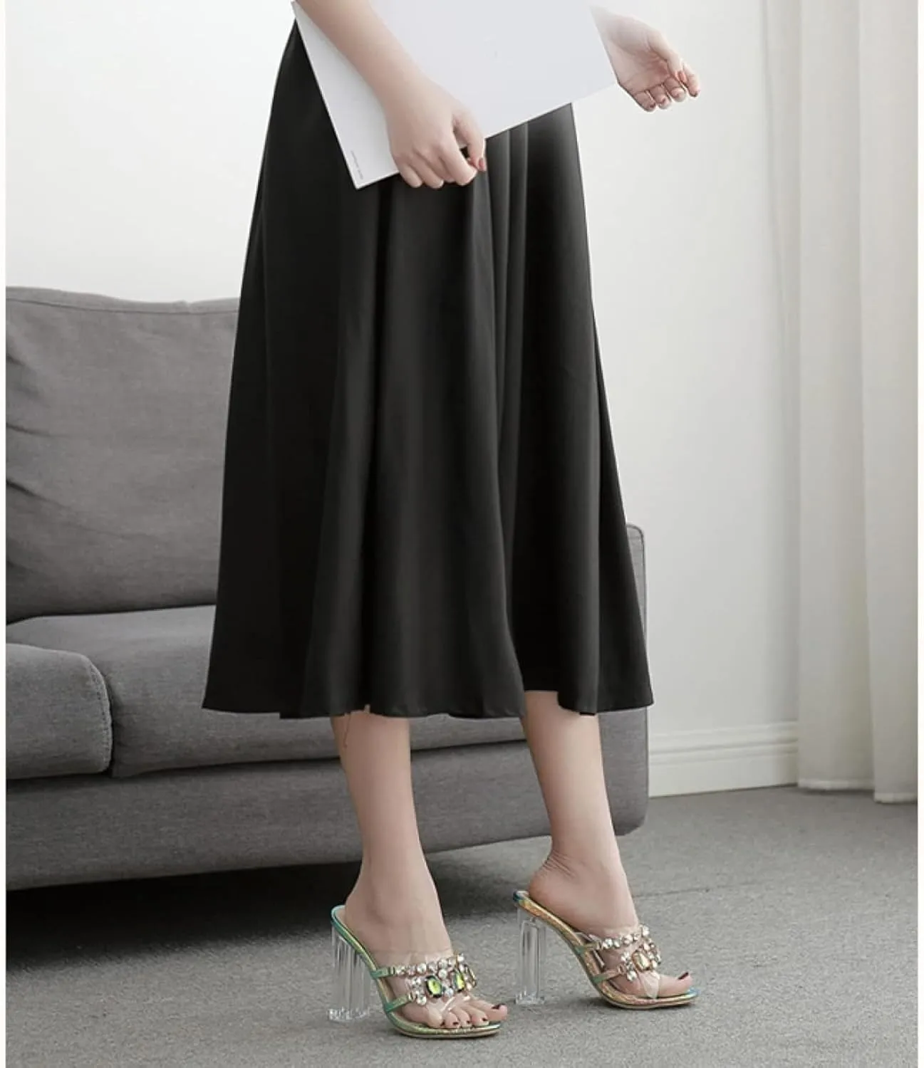 Summer High Cut Thick Heel Sandals, Fashionable Open Toe Wedding Slippers, Women's Dress Sandals