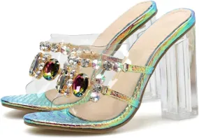 Summer High Cut Thick Heel Sandals, Fashionable Open Toe Wedding Slippers, Women's Dress Sandals
