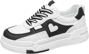 Women's Black and White Style Fashion Sneakers, Low top Roller Skates, Casual Walking Sneakers