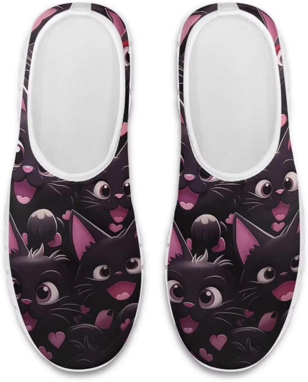Women's Business Loafers Cat Print Low Top Barefoot Shoes Low-Cut Casual Flats US 5-13