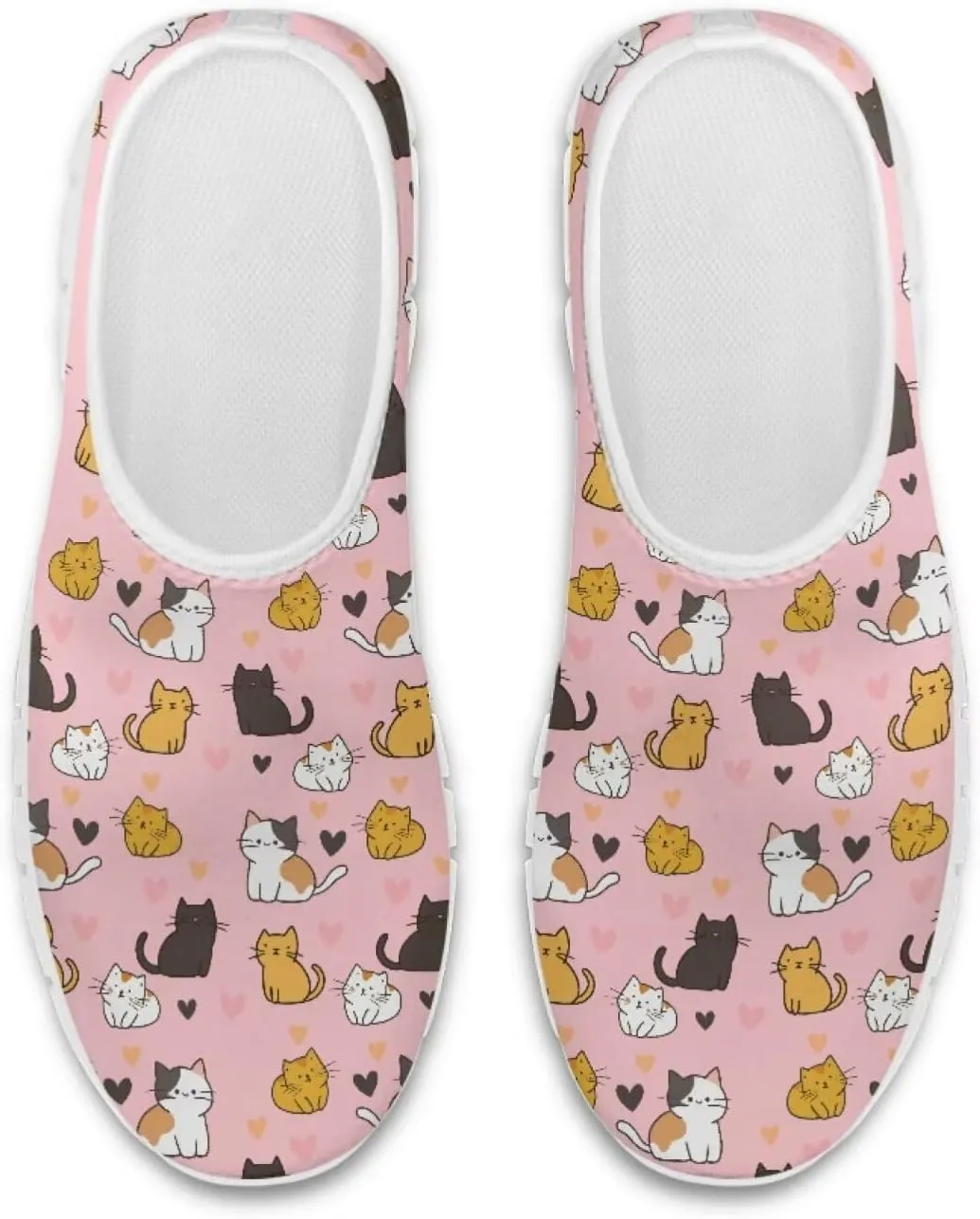 Women's Business Loafers Cat Print Low Top Barefoot Shoes Low-Cut Casual Flats US 5-13