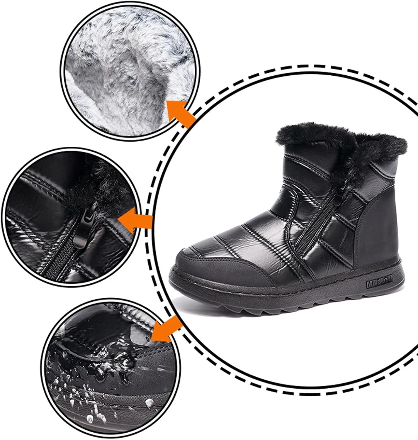 Women's Snow Boots Waterproof Snow Boots Outdoor Mid-Calf Boots Insulated Warm Outdoor Boots Duck Boots Women