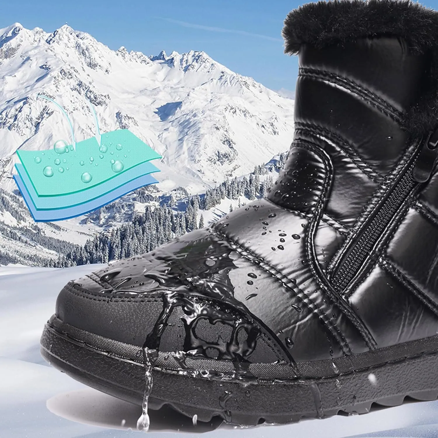 Women's Snow Boots Waterproof Snow Boots Outdoor Mid-Calf Boots Insulated Warm Outdoor Boots Duck Boots Women