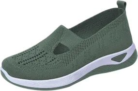 Women's Woven Orthopedic Breathable Soft Walking Walking Shoes Women Jogging Dress Casual Shoes Waterproof Sneakers Slip On Tennis Shoe White Loafers
