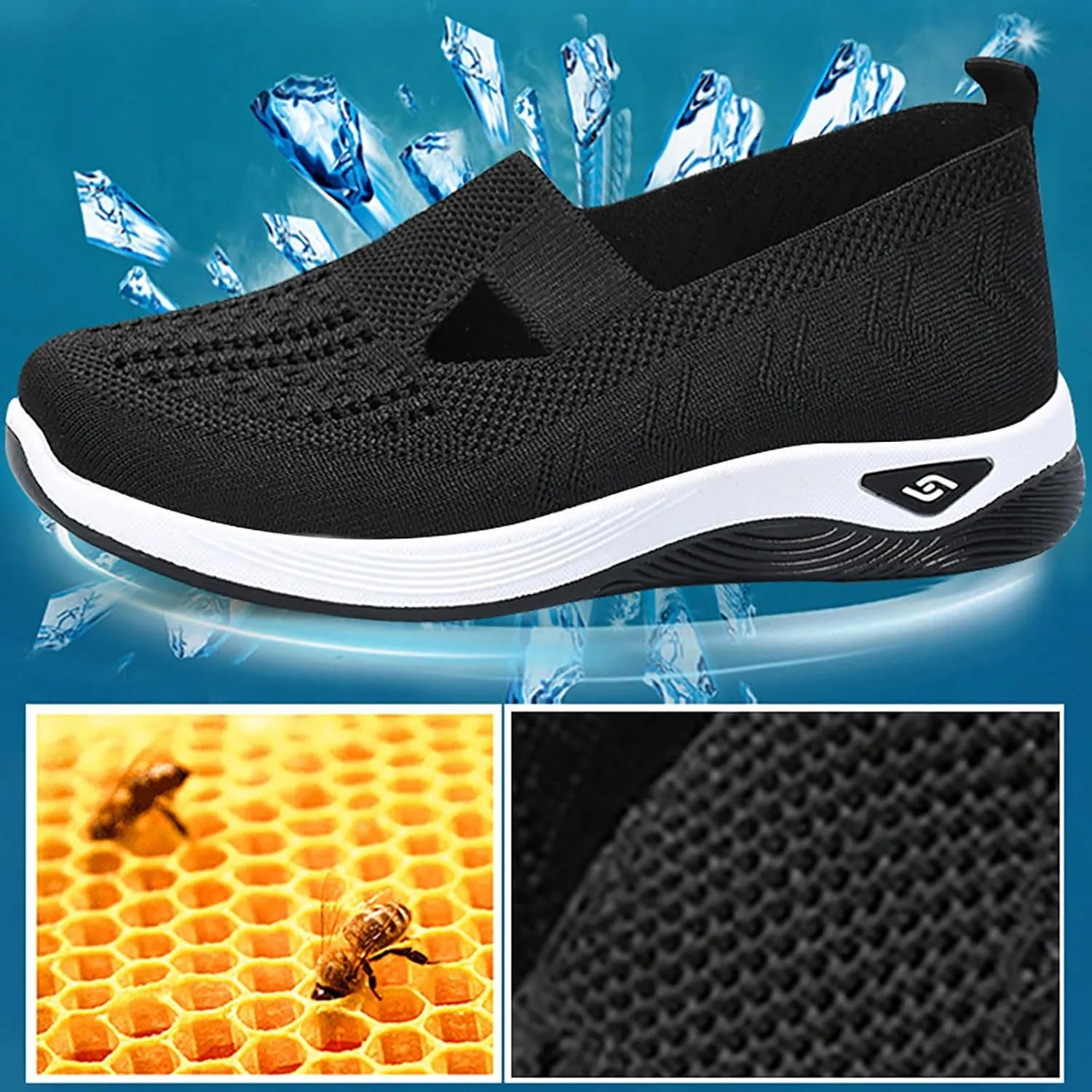 Women's Woven Orthopedic Breathable Soft Walking Walking Shoes Women Jogging Dress Casual Shoes Waterproof Sneakers Slip On Tennis Shoe White Loafers