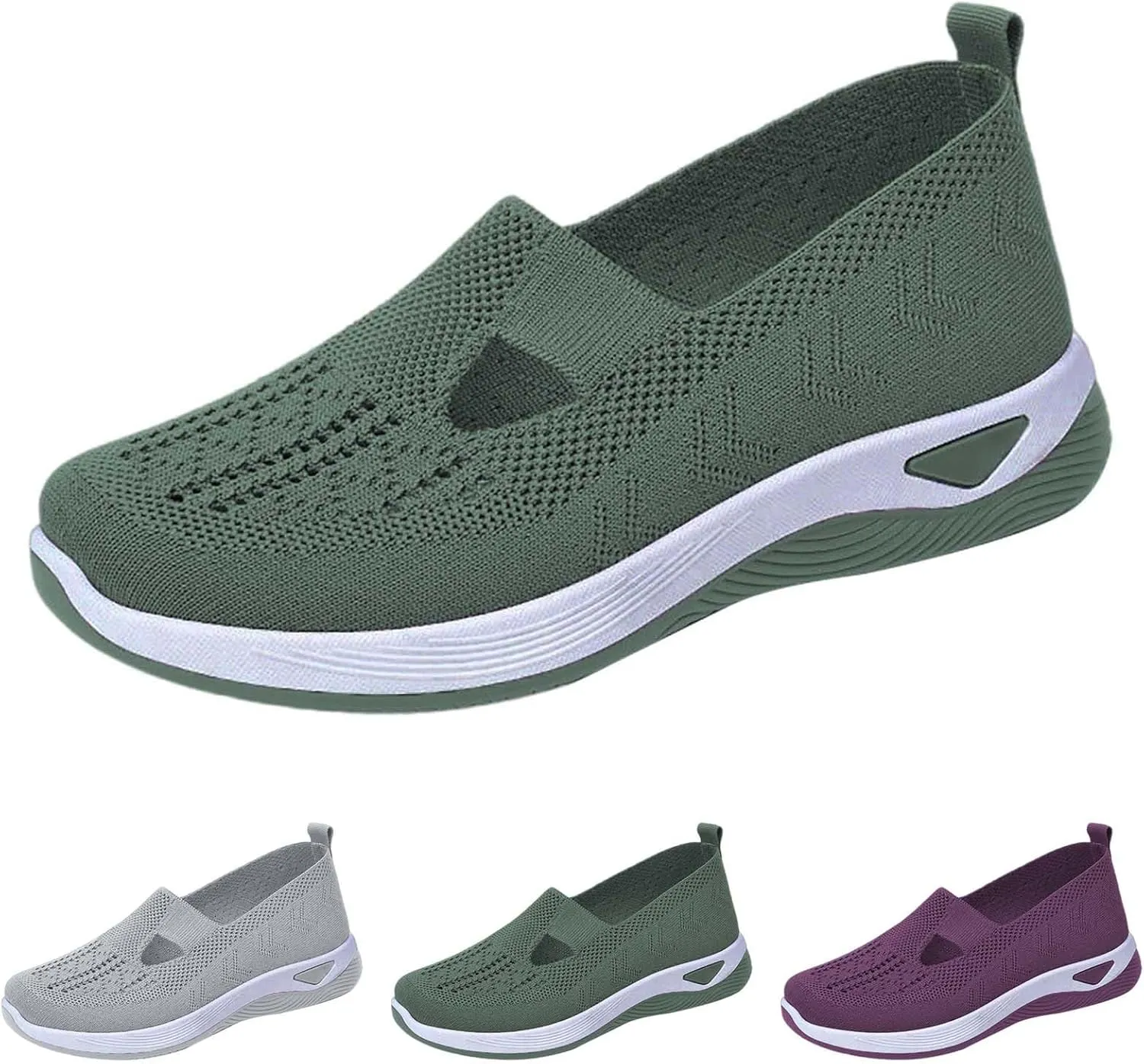 Women's Woven Orthopedic Breathable Soft Walking Walking Shoes Women Jogging Dress Casual Shoes Waterproof Sneakers Slip On Tennis Shoe White Loafers