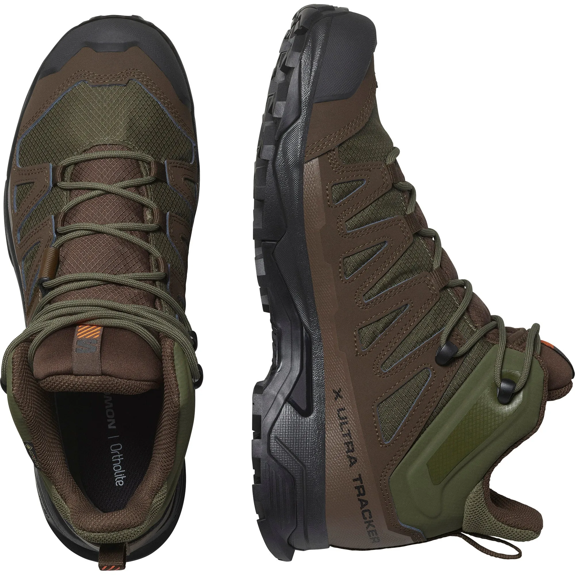 X ULTRA TRACKER GTX Unisex Outdoor Hiking Shoes Ranger Green / Earth Brown / Black